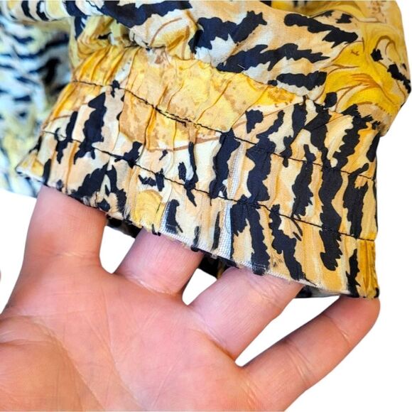 Vintage Oleg Cassini 100% Silk Animal Print Nautical Zip Up Jacket - Picture 8 of 9